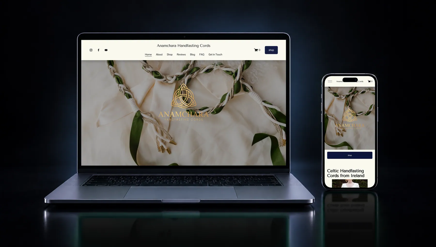 anamcharacords.com on desktop and mobile
